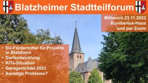 Einladung zum Blatzheimer Stadtteilforum 2022