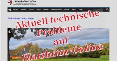 Technische Probleme bei Blatzheim-Online