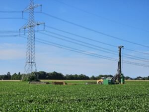 Spatenstich zum Bau der neuen Hochspannungsleitung